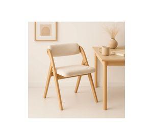 Silla Betlahem de madera plegable acolchada - Beige