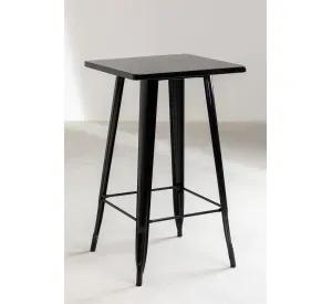 MESA DE BAR TOLIX 60X60 CUBIERTA DE MADERA