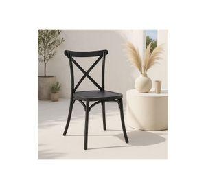 Silla Crossback Danubio de Terraza Exterior o Comedor - Negra