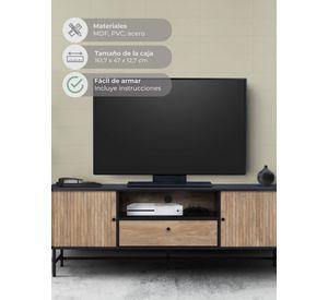 Rack de TV Top Living Charcoal con Puertas Corredizas