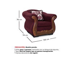 Living Con Resorte Estructural 9 Cuerpos 4+3+1+1 Grand Búfalo Envejecido Burdeo X Versión PREMIUM