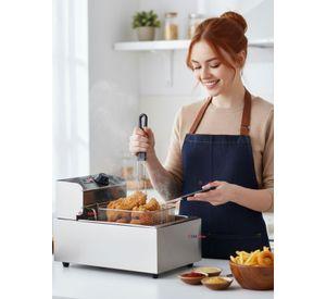 Freidora Aceite Eléctrica 5 Litros 2000W Acero Inoxidable