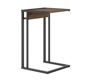 Mesa lateral Industrial nogal/negro