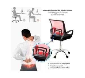 Silla de oficina ergonómica New york rojo/negro