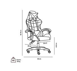 Silla gamer ajustable Tokio negro/blanco