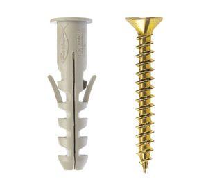 Tarugo + tornillo SA nylon- acero 6 mm 30 un.