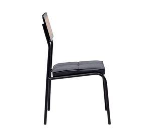 Silla de comedor acero tela Capitolio negro 2 un.