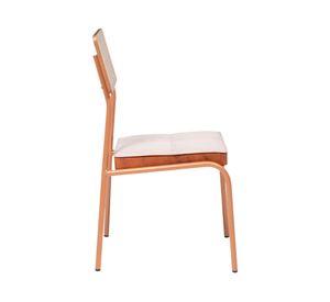 Silla de comedor acero tela Capitolio canela 2 un.