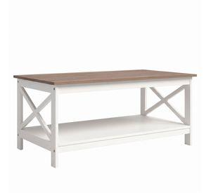 Mesa de Centro Rectangular Blanca Madera Vittoria