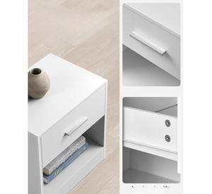 Velador Blanco con Cajonera Molvik