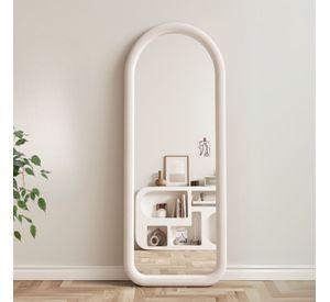 Espejo Curvo Cuerpo Entero Blanco 180x80cm Borde Tela