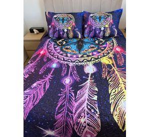 Cubrecama De Microfibra Estampado 2 Plazas - Diseño Atrapasueño morado