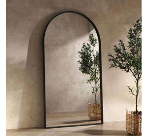 Espejo decorativo en arco de cuerpo entero industrial negro XL 190x110 cm