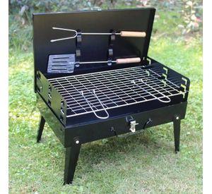 Parrilla portátil a carbón tipo maleta
