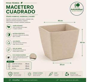 Macetero Nórdico Beige L 40 cm 40 x 40 x 40