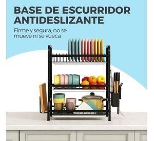 Escurridor Secador De Platos 3 Niveles Estructura De Acero