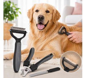 Peine Deslanador Perro Gato Cortaúñas Lima Kit Aseo