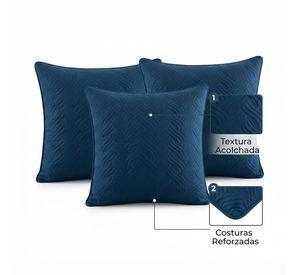 Funda Decorativa Plush Azul Texturizada Pack de 3 046 Elegante