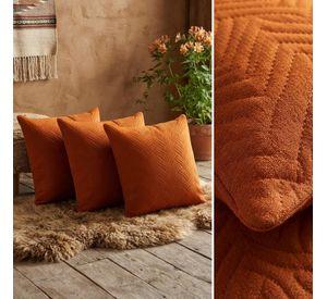 Fundas para Cojines Decorativas Plush Naranjo 45 cm Pack de 3 046
