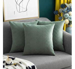 Funda Decorativa Plush Verde Texturizada Pack de 3 046 Elegante