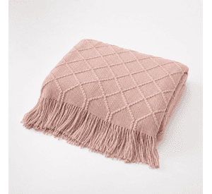 Manta Rosa Liviana Decorativa Para Cama Y Sillón 012 Elegante