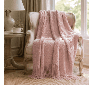 Manta Rosa Liviana Decorativa Para Cama Y Sillón 012 Estilo Único