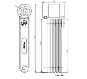 Candado Bicicleta Plegable Odis Bike K1200P - Llave Mapa