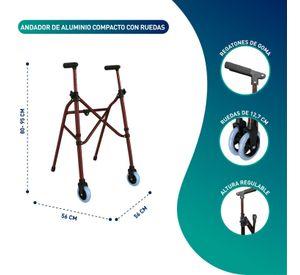 Andador de Aluminio Compacto con Ruedas