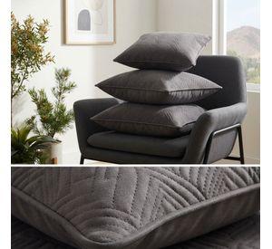 Funda Decorativa Plush Gris Texturizada Pack de 3 046 Calidad Premium