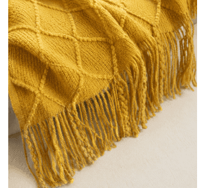 Manta Amarillo Liviana Decorativa Para Cama Y Sillón 012 Estilo Único