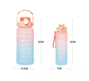 BOTELLA DE AGUA DEPORTIVA MOTIVACIONAL 2 L/900 ML PACK 2