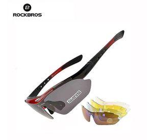 Lentes Rockbros Polarizado Ciclismo 5 Micas 12 Piezas Uv400 - Rojo