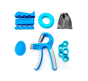 Set Hand Grip Ejercitador Manos Y Antebrazo Fitnics 10-60 Kg Azul