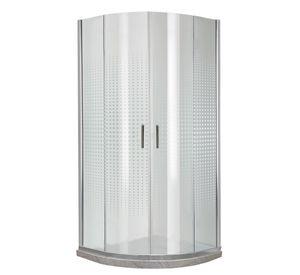 Shower Door Transparente con Base Curva Travertino Joytek 90x90x185 cm