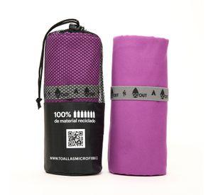 Toalla de microfibra Go Ot 100% reciclada, tamaño L Morada