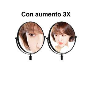 Espejo Maquillaje Baño Articulado Abatible Aumento Negro