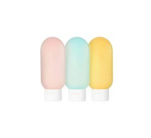 Set 3 Botellas Silicona Recargables Para Viajeros 60 ml