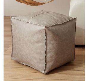 Pouf gris de ecocuero 45x45cm