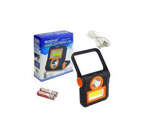 Linterna LED + COB LED Recargable Negro