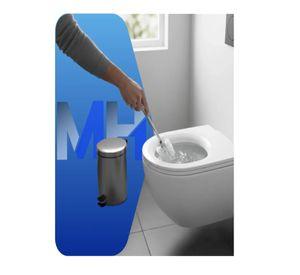 Set Baño Acero Inoxidable Taumm: Basurero 5 L + Escobilla Wc
