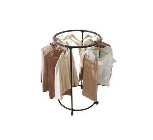 Perchero Giratorio Exhibidor Organizador Colgador De Ropa Negro 130X75 Cm