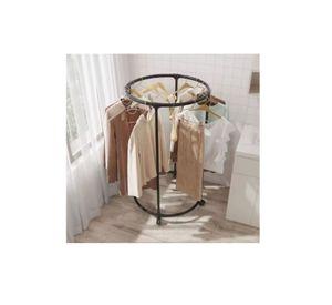 Perchero Giratorio Exhibidor Organizador Colgador De Ropa Negro 130X75 Cm