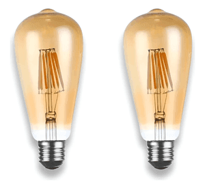 Pack 2 Ampolleta Led St64 Vintage E27 8W 2700k