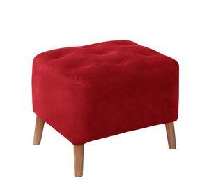 Pouf Lyon Cuero Kentucky Rojo