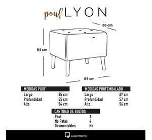 Pouf Lyon Cuero Kentucky Rojo