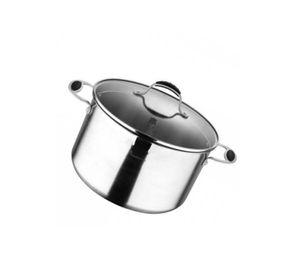 CACEROLA ACERO INOX CON TAPA VIDRIO 28X16.5