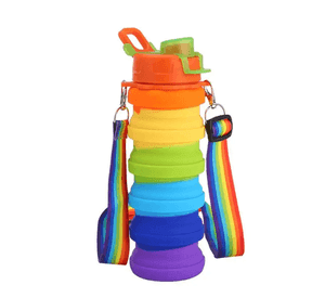 Botella De Agua Plegable Escolar Deportiva Para Niños Kawai