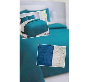 Cubrecama Quilt Sherpa 2pl - Varios Modelos W.m G Verde Petróleo