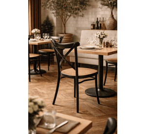 Silla Danubio Crossback Top Apilable Negra