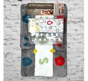 Set de Baño 15pcs Jacquard Gotas Multicolor – Doral